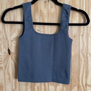 Cropped Blue Tank Top